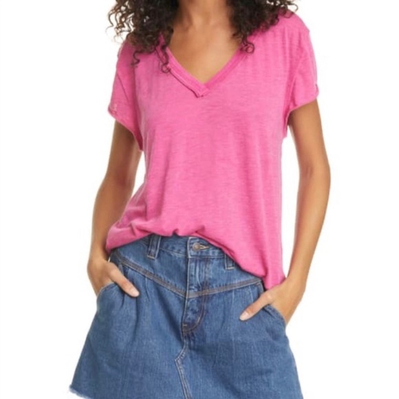 NWT Free People Kaylen Cotton Blend Tee - Picture 1 of 6